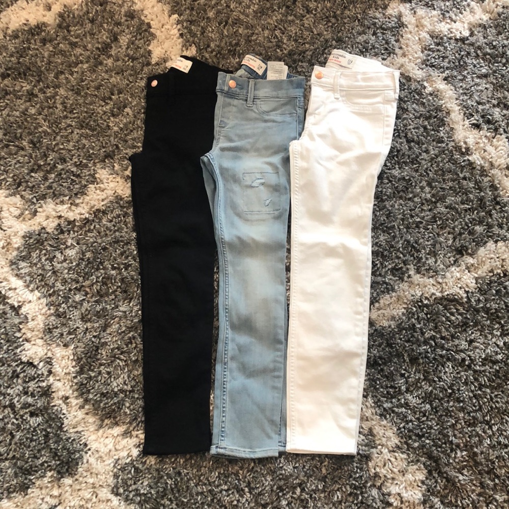 3 pairs of abercrombie kids size 7/8 jeans